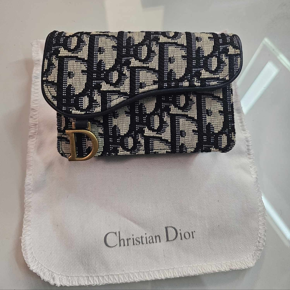 Dior saddle card holder wallet